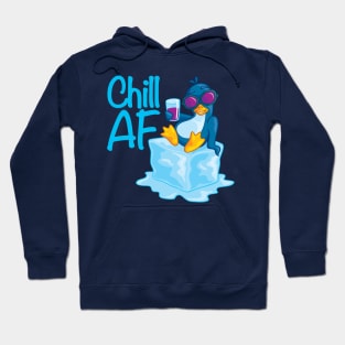 Chill AF Penguin on Ice Hoodie